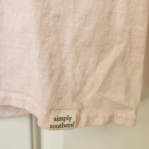 Simply Southern Pink Long Sleeve T-Shirt "Happy Life Happy Mind" Fairy Hippie - Picture 7 of 13